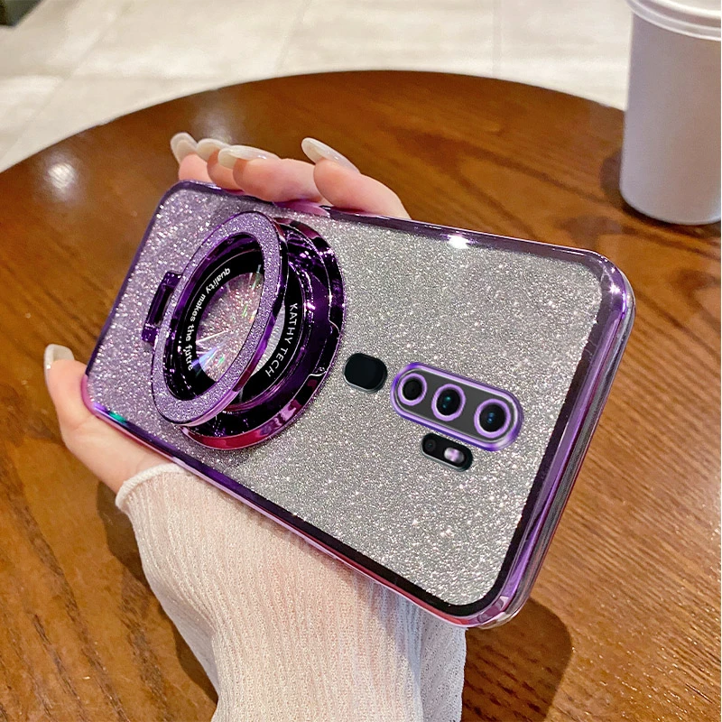 OPPOA11电镀闪粉新款手机壳适用a11x高端磁吸支架简约防摔保护套