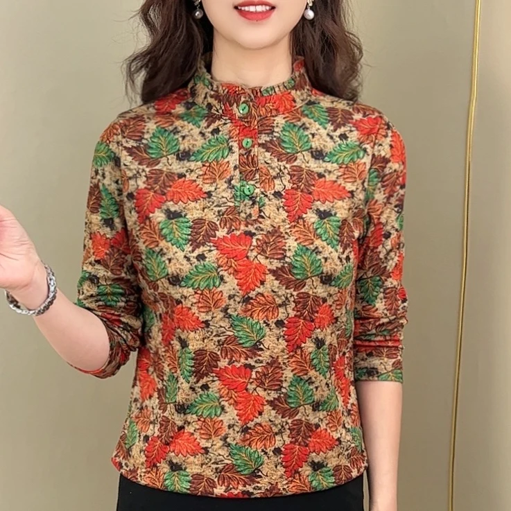 2024冬季洋气加绒上衣套头修身显瘦半高领大码双面一体绒打底衫