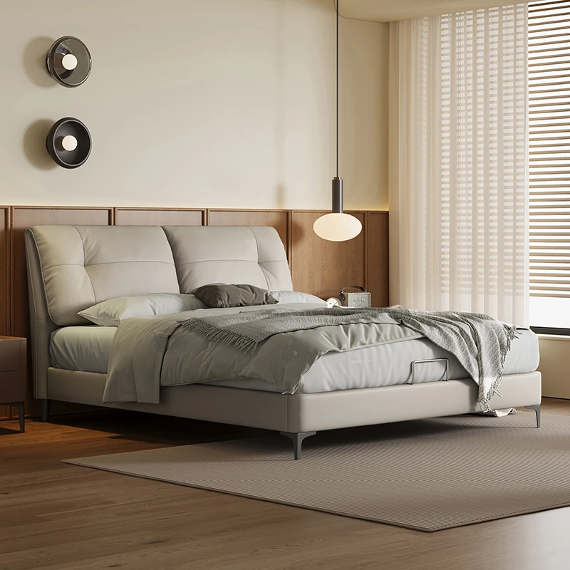 【缓缓+喜礼套餐】喜临门头层牛皮家用简约大床主卧意式极简婚床