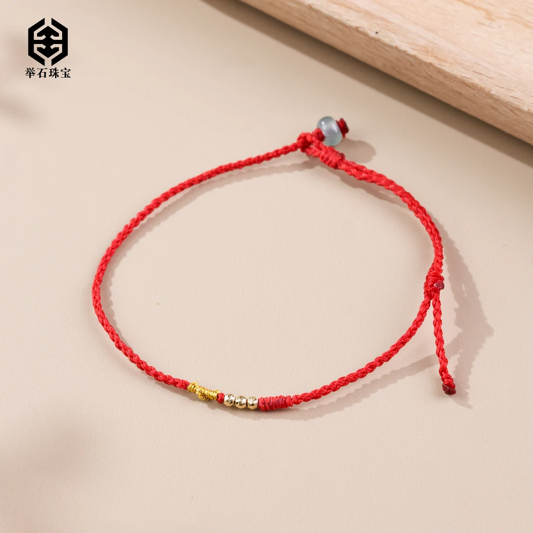 【举石珠宝】T1116-405-234翡翠手绳18K（一件/多样性发/约4*2mm）K