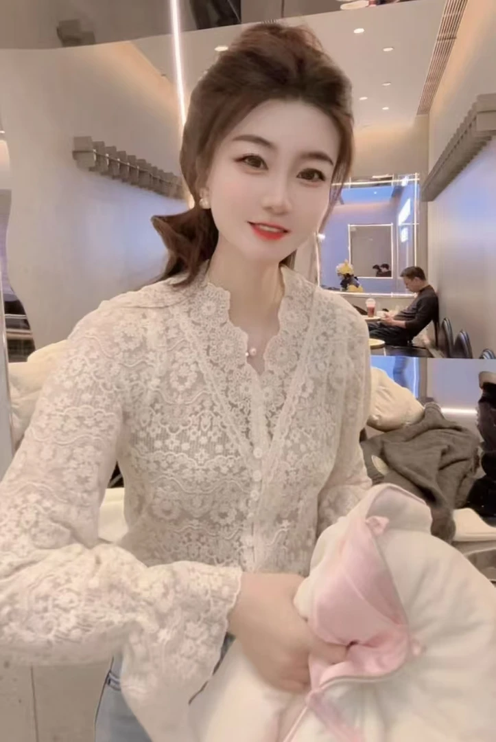 『钩花心情J』显瘦时尚百搭休闲舒适简约潮流衬衫9588