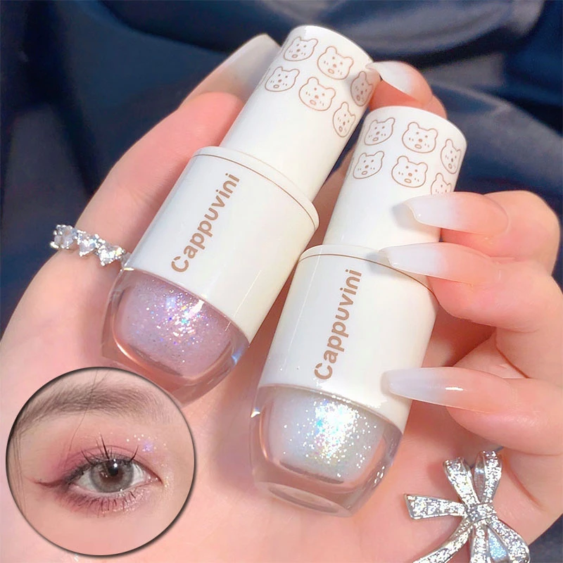 一滴泪爆闪液体眼影亮片超闪珠光亮晶晶防水卧蚕眼角细闪粉提亮液