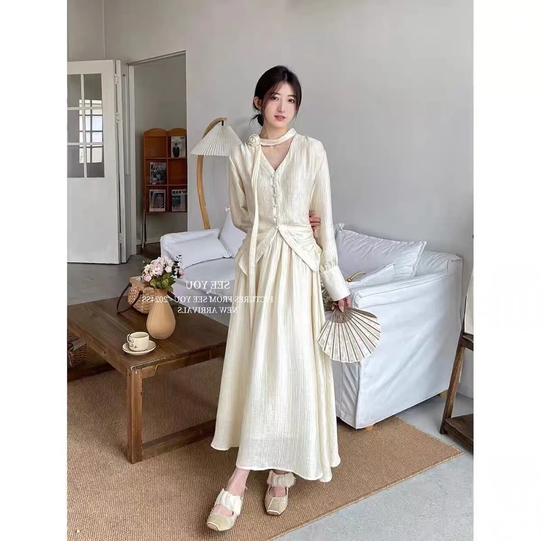 2024中式套装新款国风不规则上衣高腰半身裙两件套