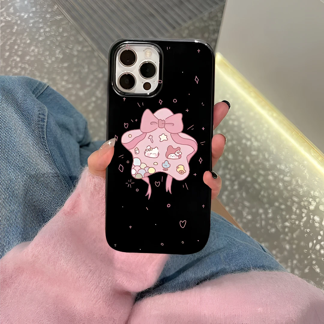 ins三丽鸥插画12适用13苹果14proMax手机壳iPhone11可爱x女8p甜酷