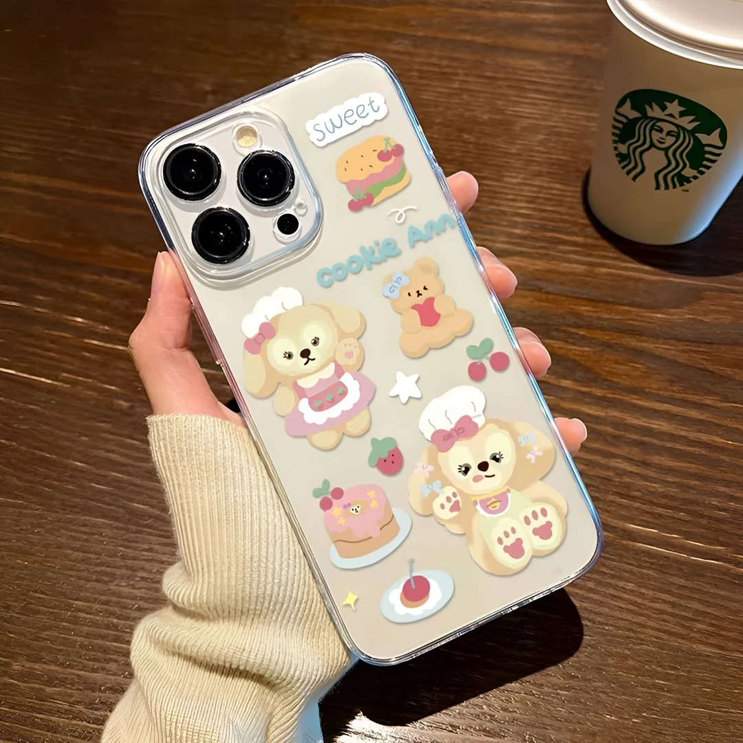 卡通可爱饼饼苹果15手机壳13promax小众iPhone14/11全包12软XS/XR