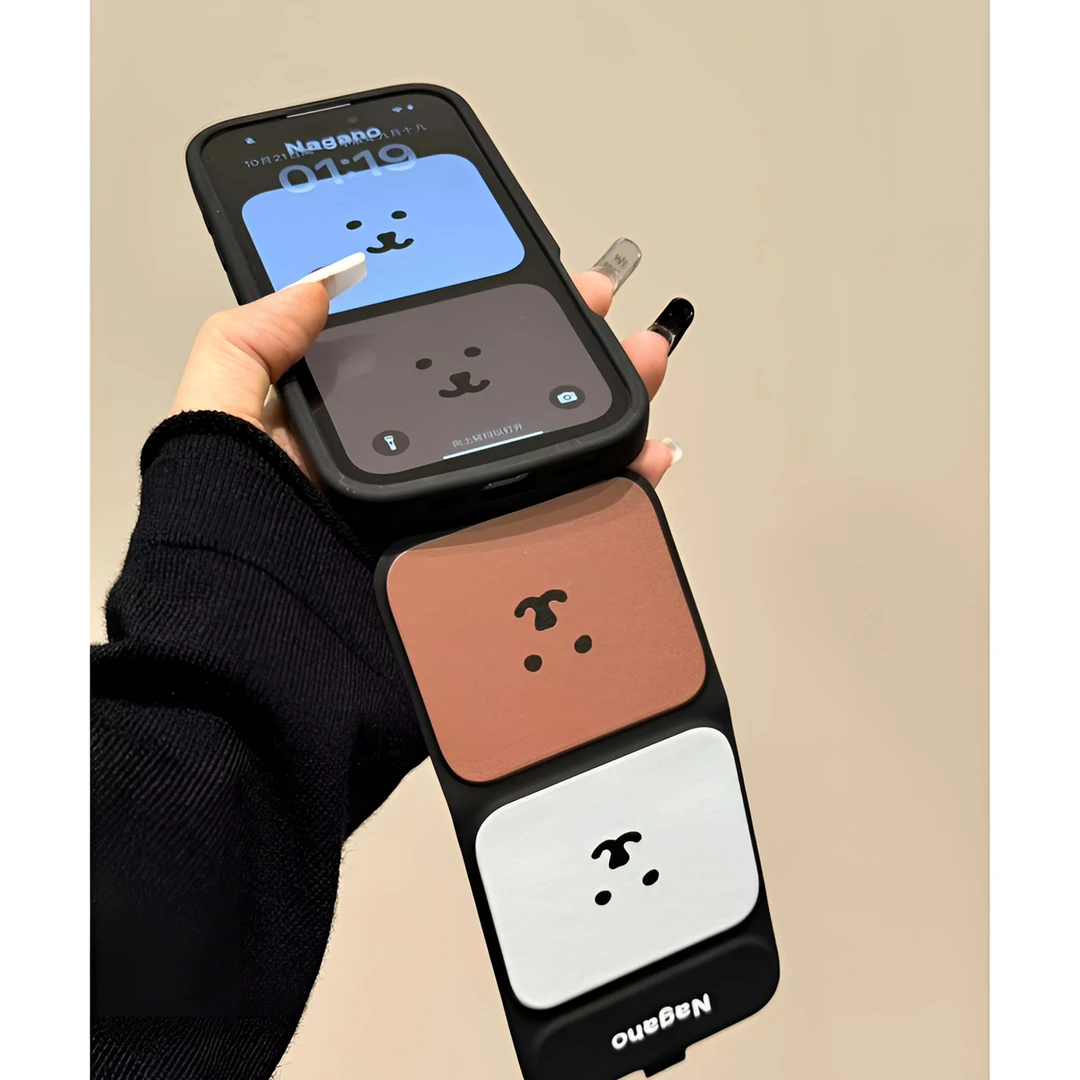 可爱自嘲熊适用iPhone16pro苹果15pro手机壳14新款13卡通翻盖卡通