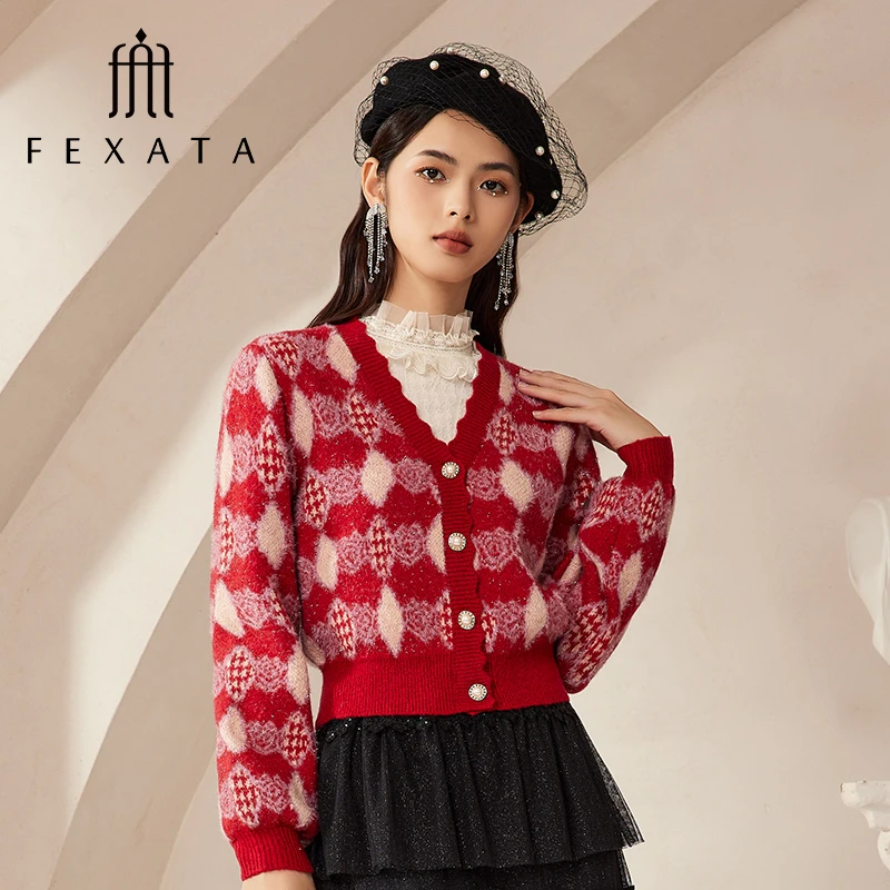 【媛媛女王严选】FEXATA斐格思针织衫复古时髦开衫外套F34W1310