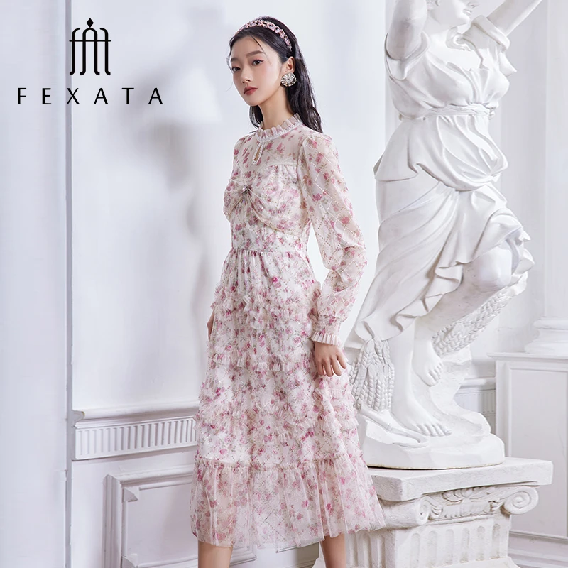 【小北专属】FEXATA斐格思度假风印花长裙连衣裙F41T0504