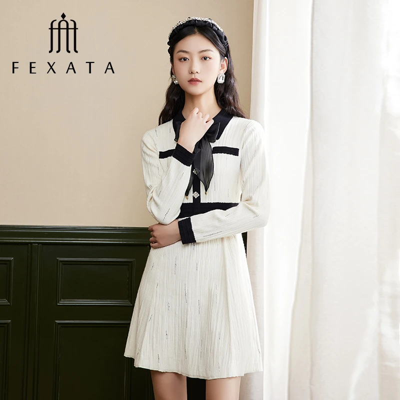 【老板娘夏天】FEXATA斐格思连衣裙小香风针织裙