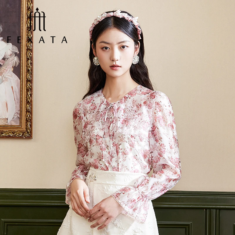 【诗语专属】FEXATA斐格思衬衫女印花长袖衬衣F33B0304