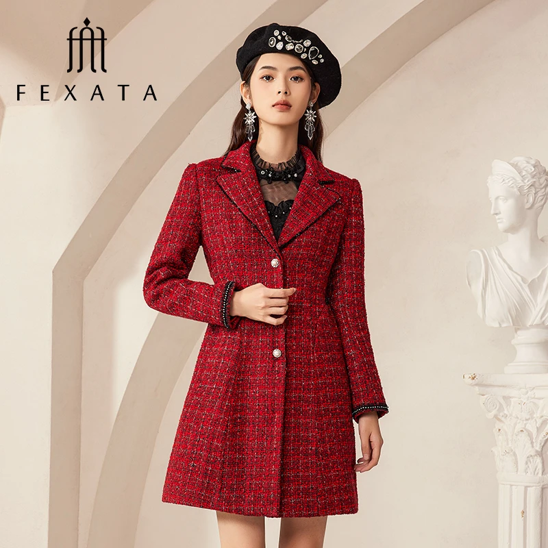 【白姐专属】FEXATA斐格思喜庆气氛感千金风小香粗花呢外套