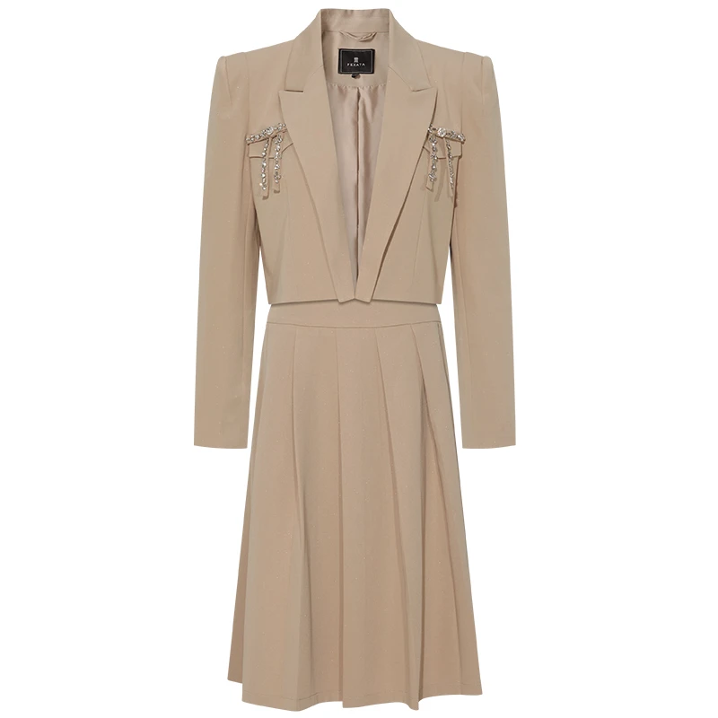 【黄蓉推荐】FEXATA斐格思套装女百褶裙两件套名媛女装套装