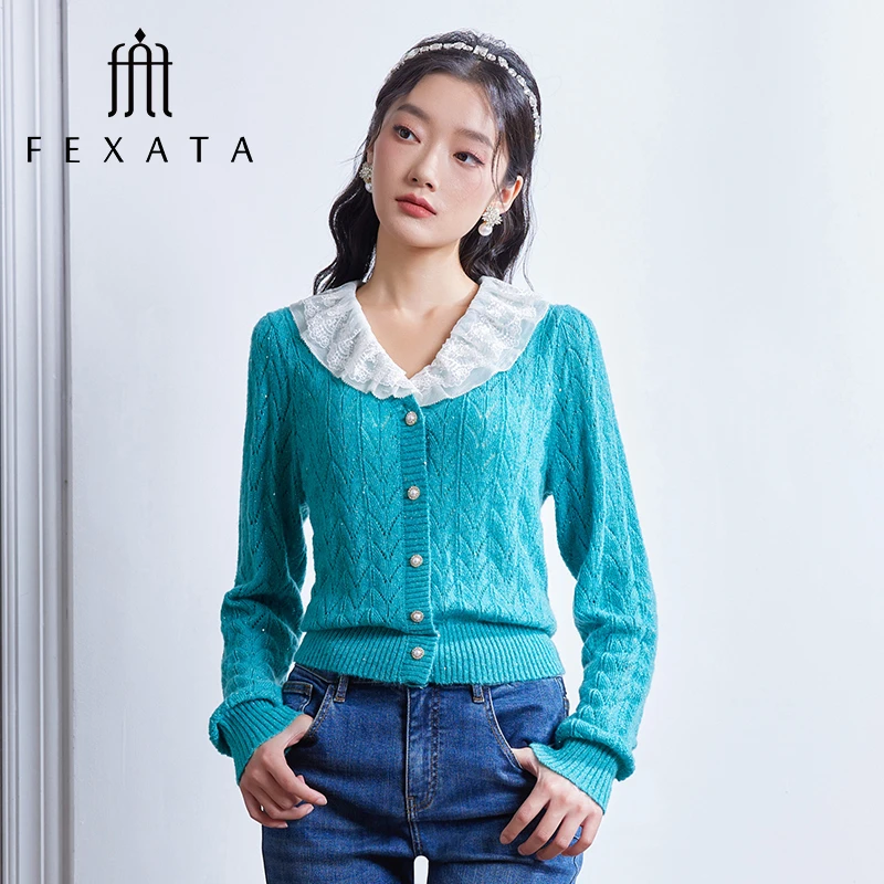 【高高甄选】FEXATA斐格思短外套法式复古针织开衫F41W0408