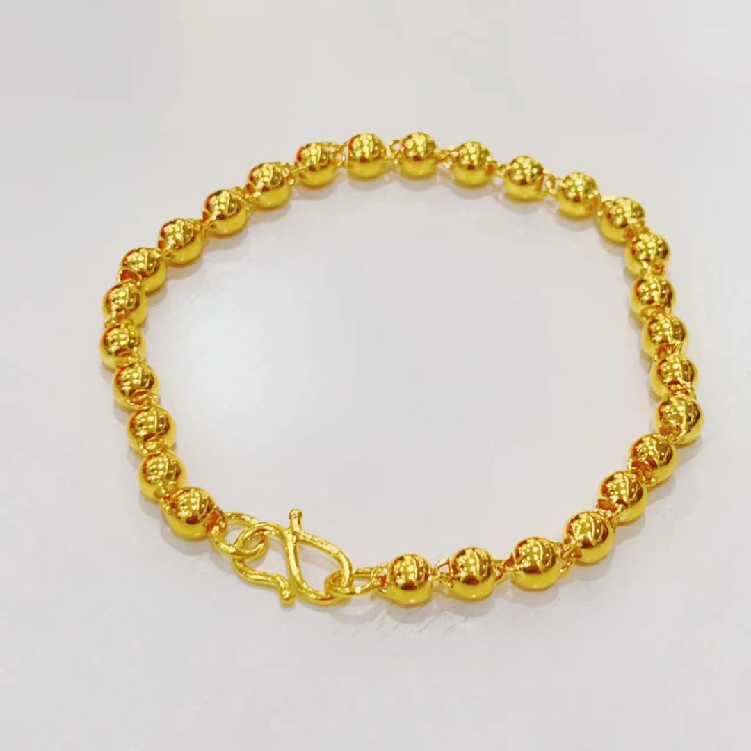 L-8095   足金5D精工圆珠手链