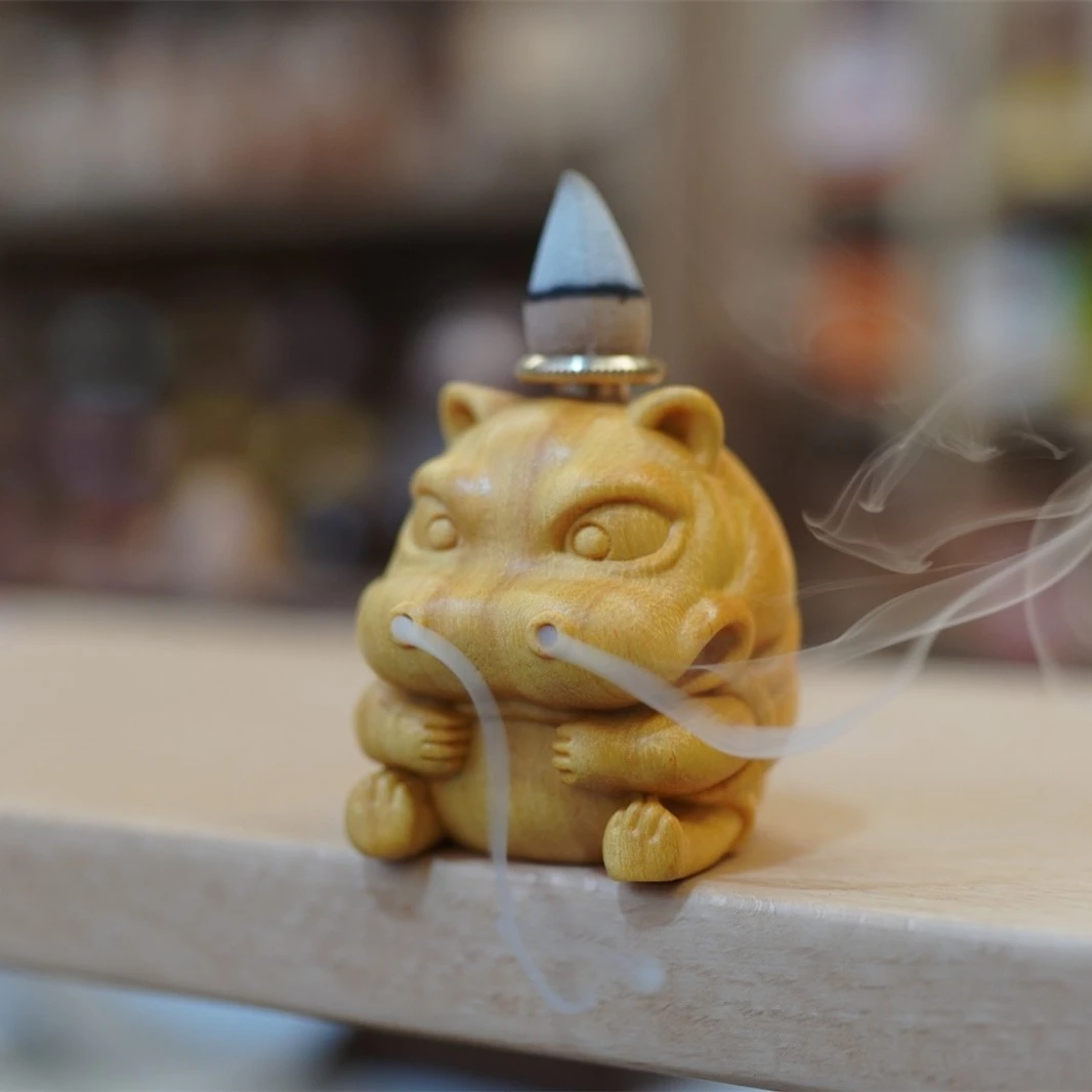 Joe的小作坊/和气生财绿檀檀香桌面摆件