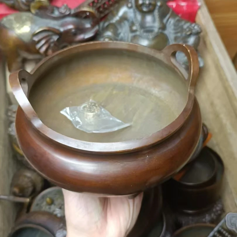 巧耳香炉铜香炉家用供香炉公司供香炉五帝钱