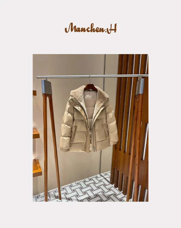 曼辰manchenh“独家记忆”重工可拆卸皮毛一体鹅绒服2