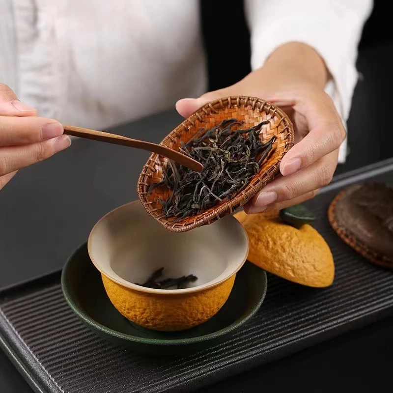 大木侠精品精编手工编复古龟龟小铲茶道装饰摆件