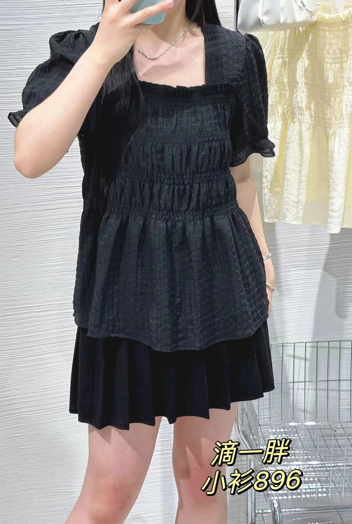 右2松紧黑色小衫896