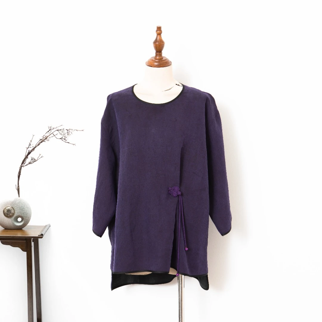 【玉洁定制】“紫韵” 重磅香云纱上衣 BQYJAG00054