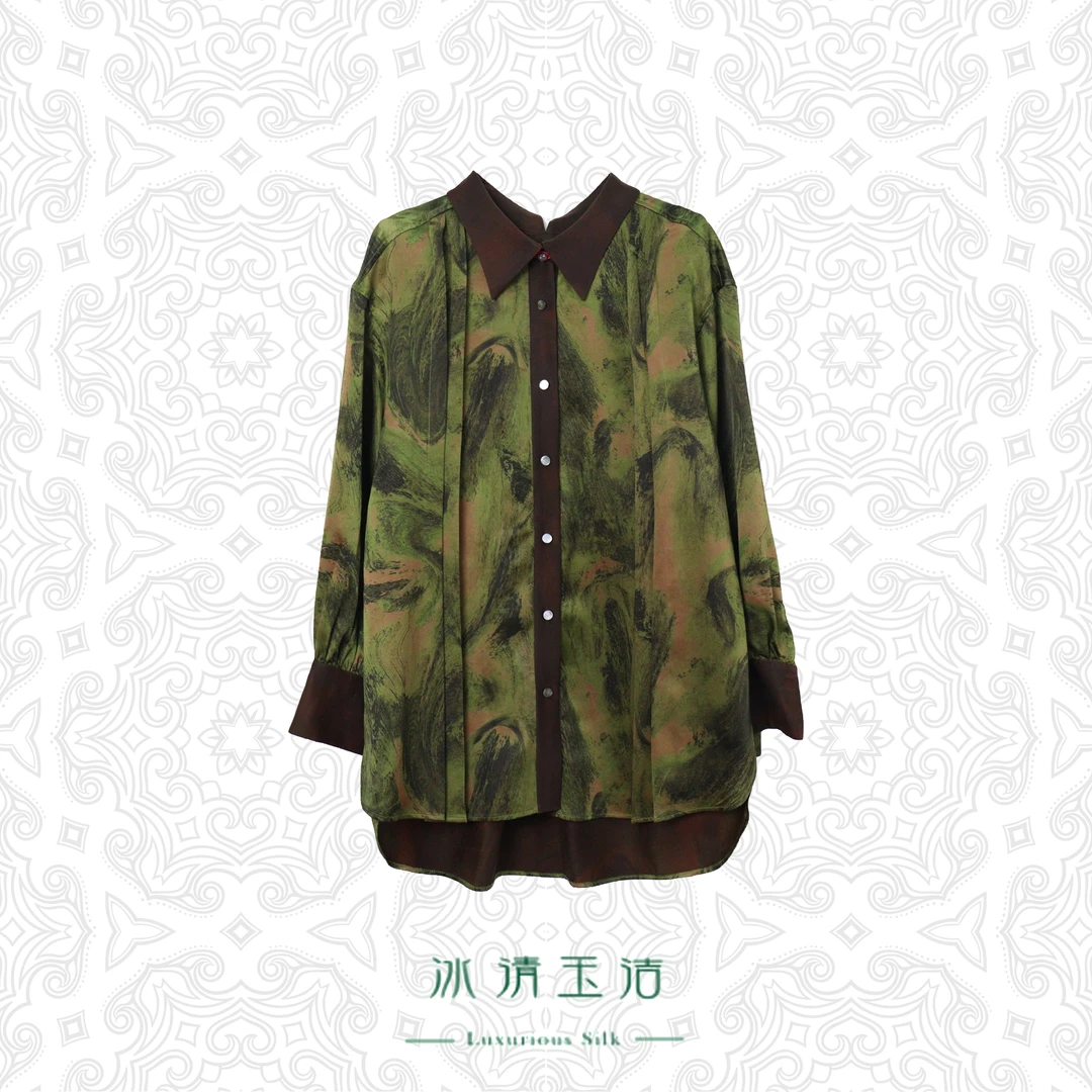 【玉洁定制】“绿野仙踪”复古长袖春夏设计师款上衣 BQYJ24022205
