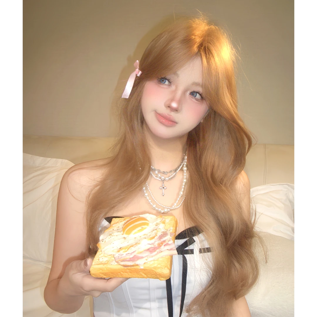 小千-【混血芭比】网红假发全头套甜美公主混血中分大波浪女款