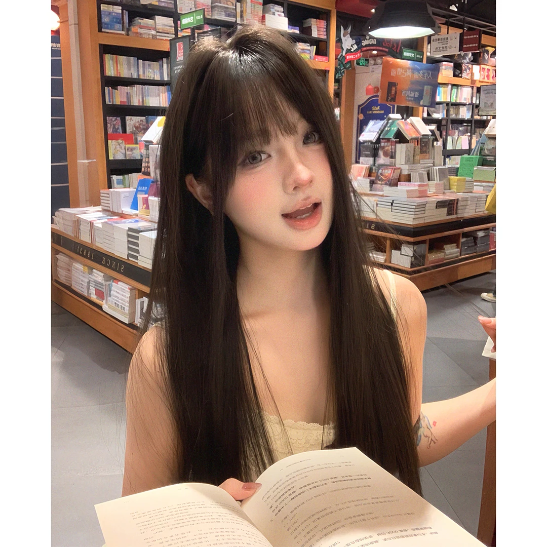 发财小千-【漫画少女】网红假发全头套清纯纯欲甜美辣妹齐刘海直发