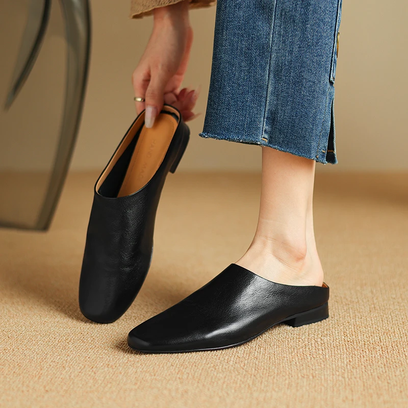 2CM，拖鞋女春夏外穿高级感包头法式松弛感平底柔外穿平底包头拖鞋