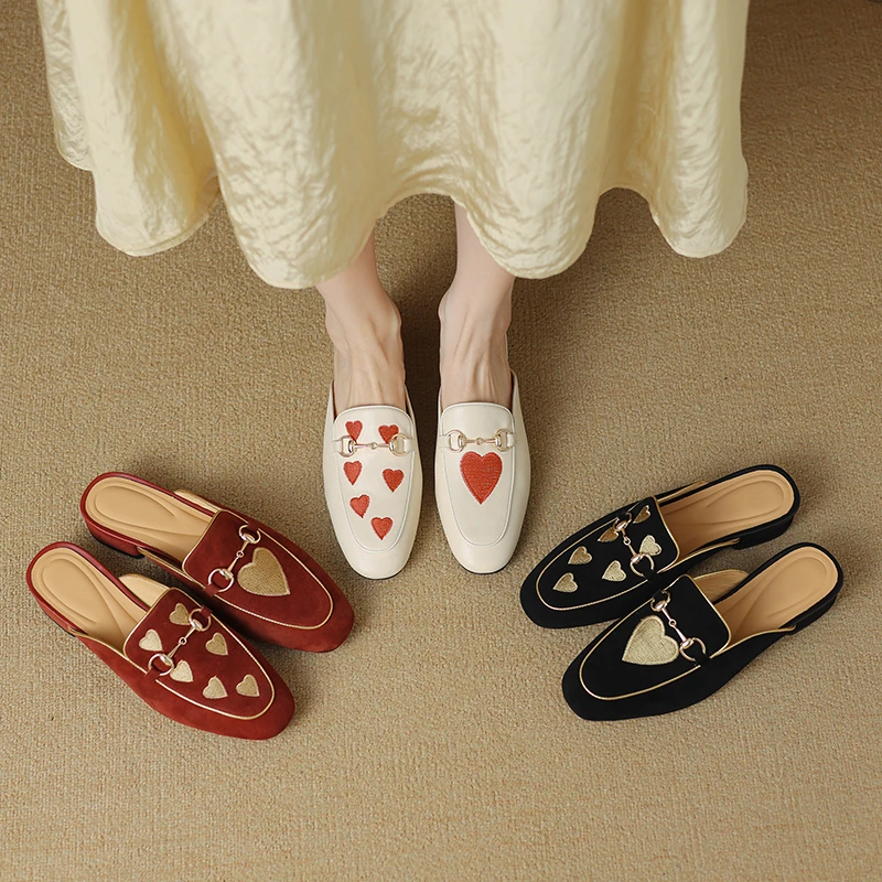 2.5CM，夏季新中式包头半拖鞋百搭软底休闲鞋时尚防滑厚底包头拖鞋