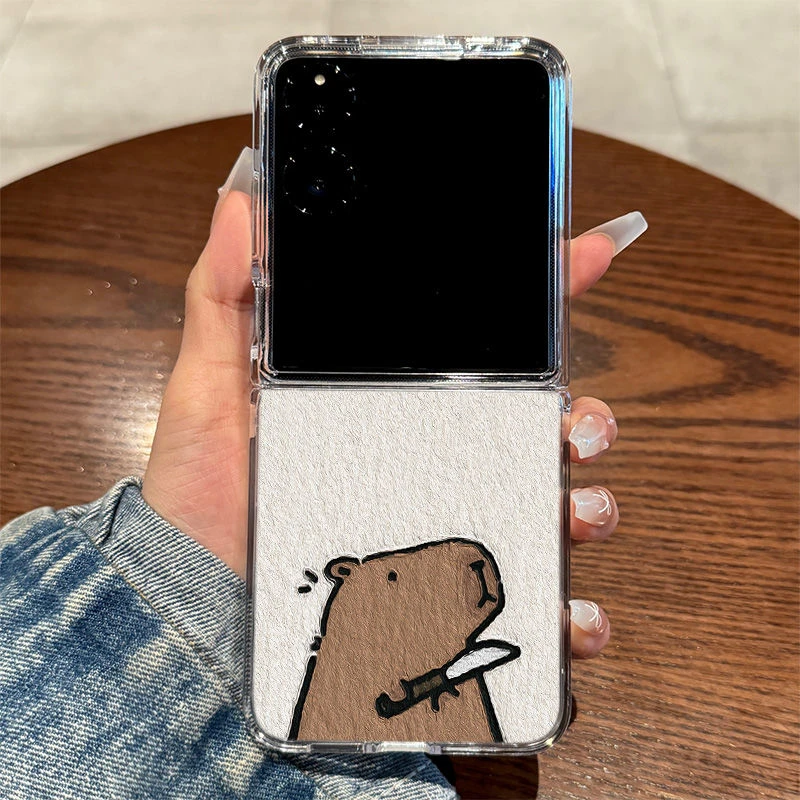 适用小米mixflip手机壳可爱刀刀水豚女款magicvflip折叠网红创意