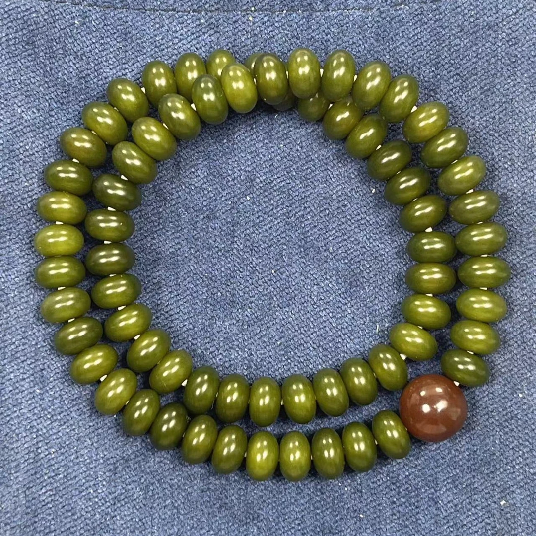 天然缅料菩提阴皮籽算盘双圈绕指柔文玩