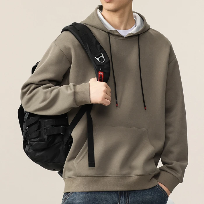 2024卫衣男士款新连帽宽松潮流上衣服春秋季休闲简约百搭外套长袖