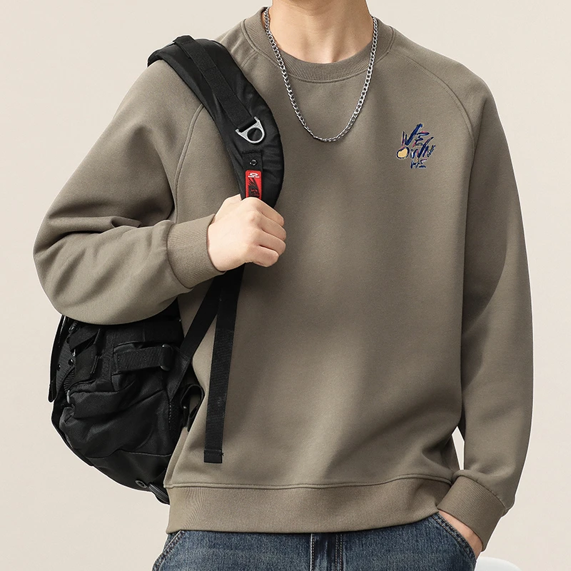 2024春秋季时尚潮流卫衣男印花打底衫秋装圆领套头休闲百搭上衣服