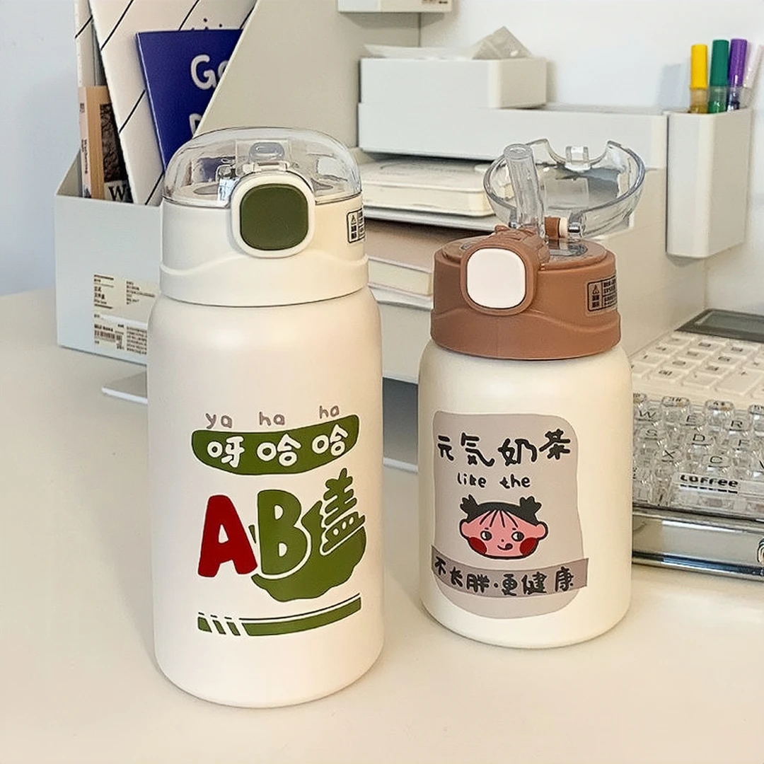 【JZYM】AB盖保温杯女生高颜值AD钙杯子便携小巧吸管杯可爱水杯