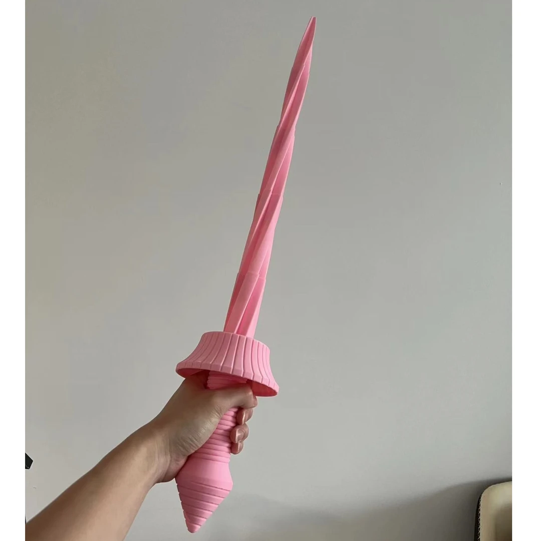 3D打印螺旋伸缩剑 手工打造可伸缩武士刀护手剑模型玩具