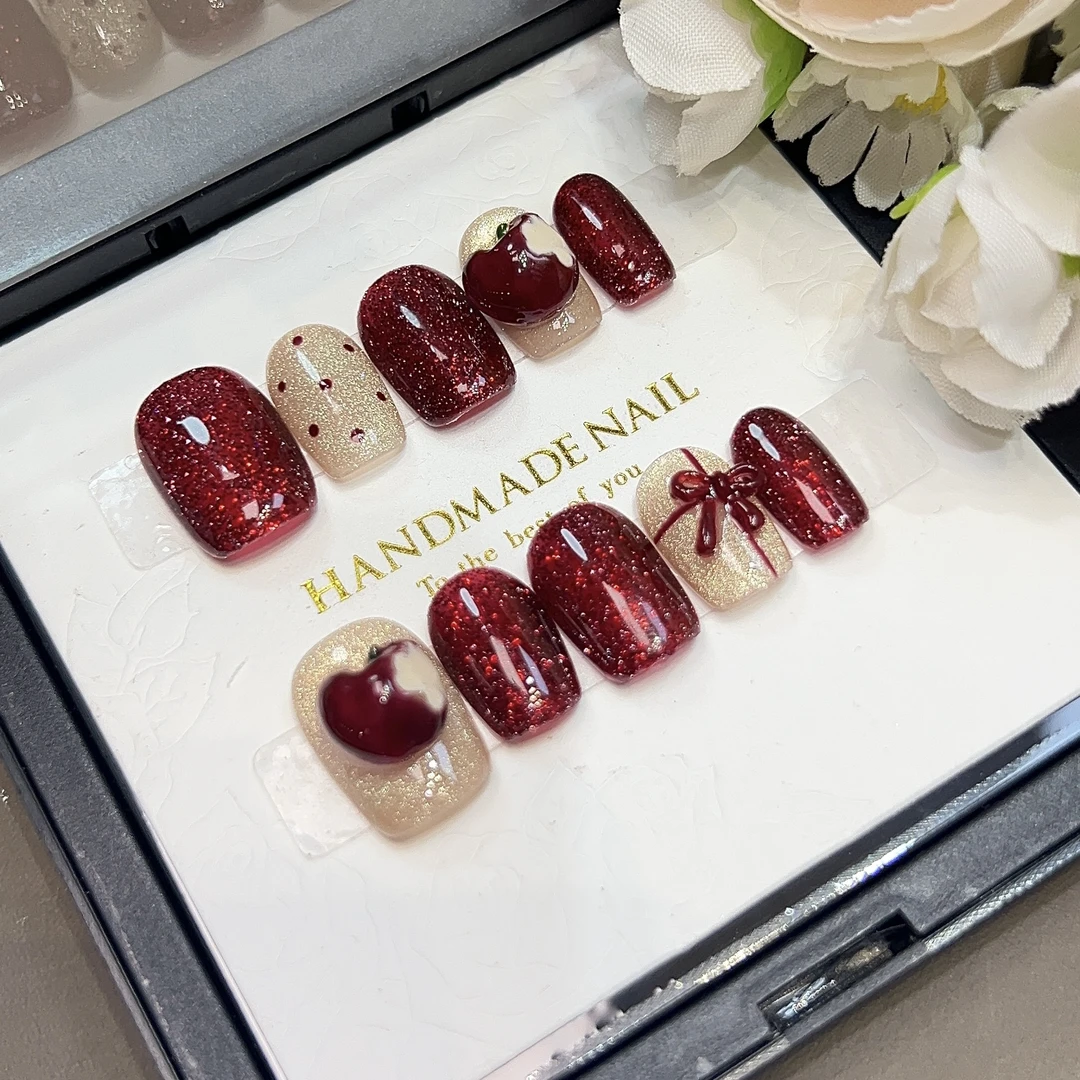 新疆包邮纯手工穿戴甲现拍现做