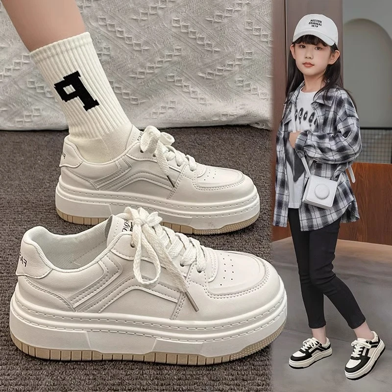 女童鞋子6-12岁2025新款秋冬季儿童小白鞋爆款洋气板鞋运动鞋洋气