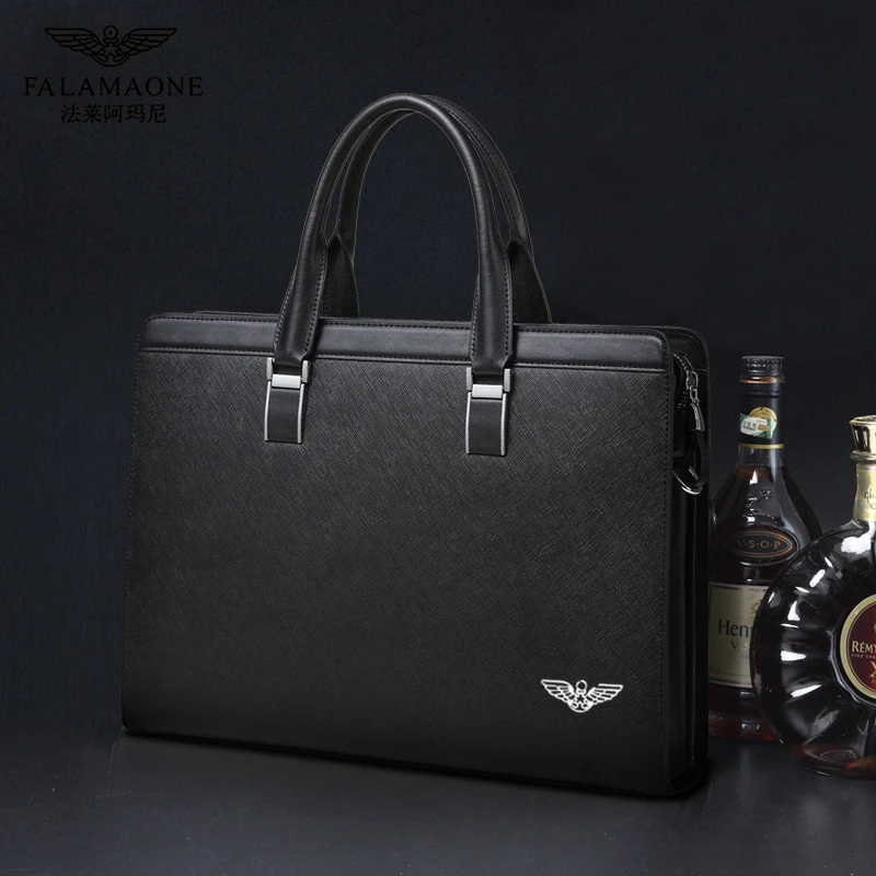FALAMAONE/法莱阿玛尼高档男士公文包商务休闲牛皮电脑包潮流男包