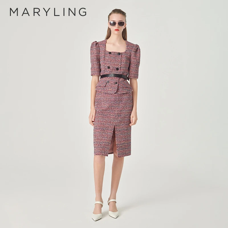 MARYLING玛俪琳2024春季新品大方优雅端庄气质臀半身裙A1EBW72190