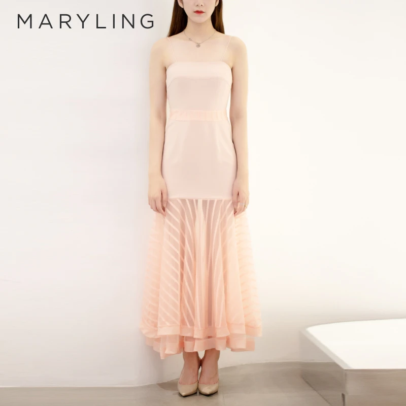 MARYLING玛俪琳春夏时尚优雅吊带连衣裙A19F67060