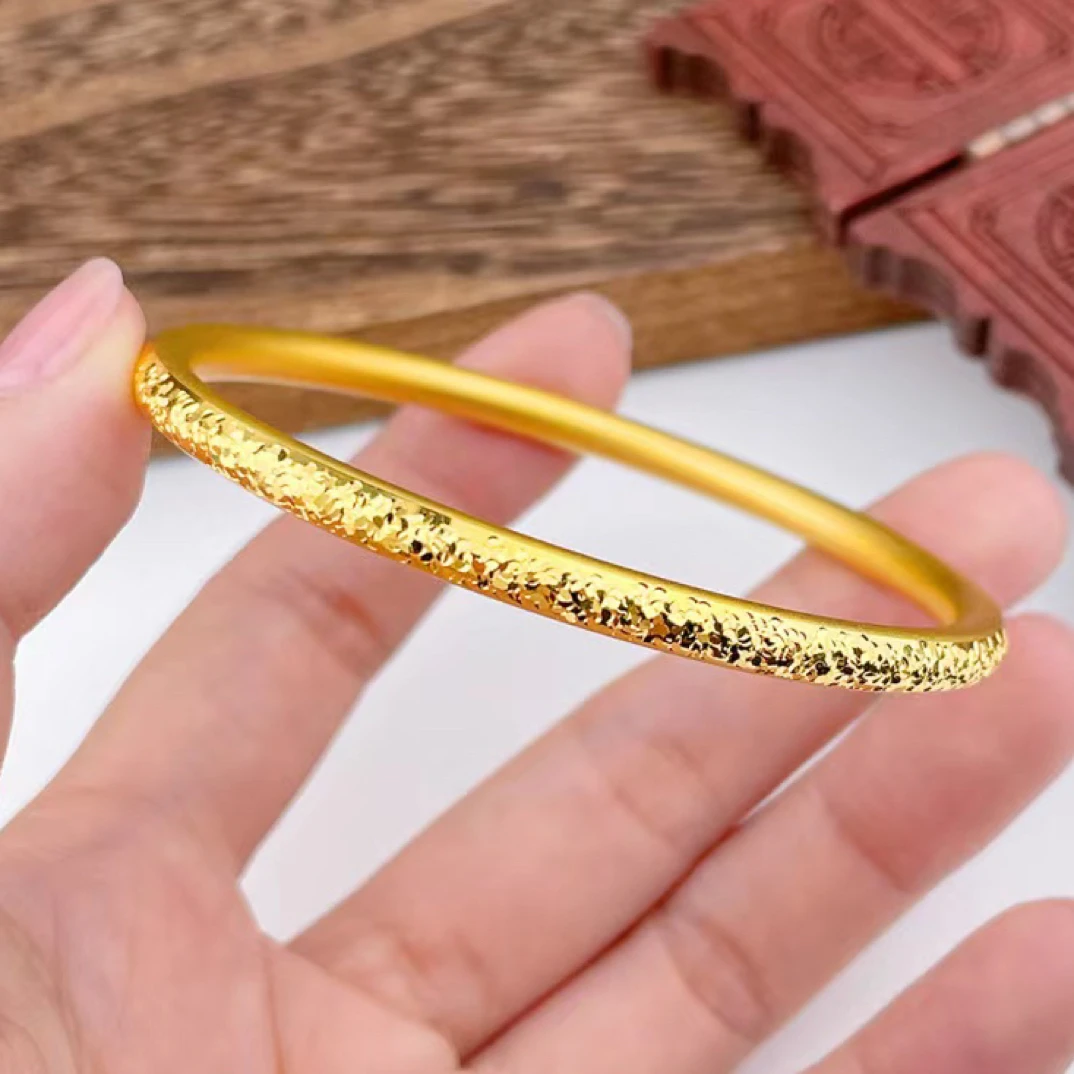 足金碎冰冰手镯气质时尚