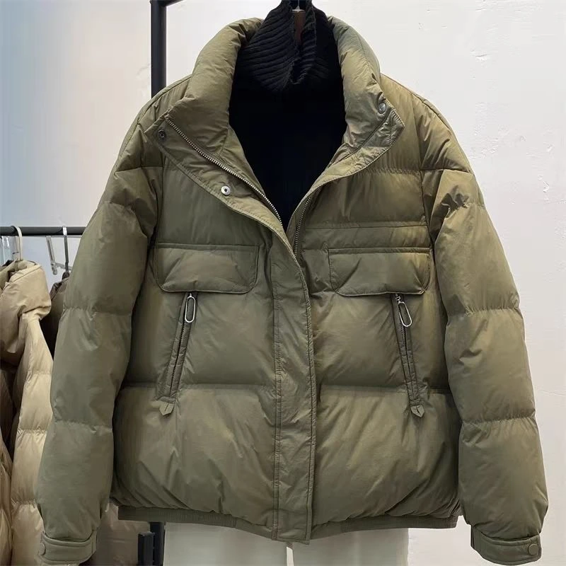 雅鹿羽绒服女短23冬新小个子立领加厚白鸭绒高品质洋气韩网红百搭