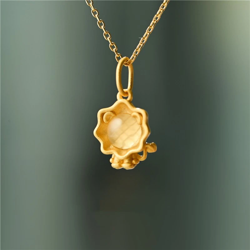 铜合金项链 太阳护卫者小狮子项链镀金狮子座吊坠单颗单坠动时尚