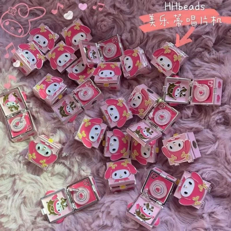 铜合金手链 beads美乐蒂唱片机串珠diy滴胶可爱配件挂饰卡通ins