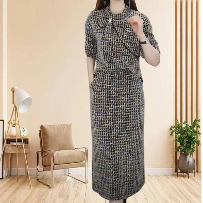 半身裙+上衣图片色套装优雅气质时尚减龄显瘦秋冬设计感 送胸针