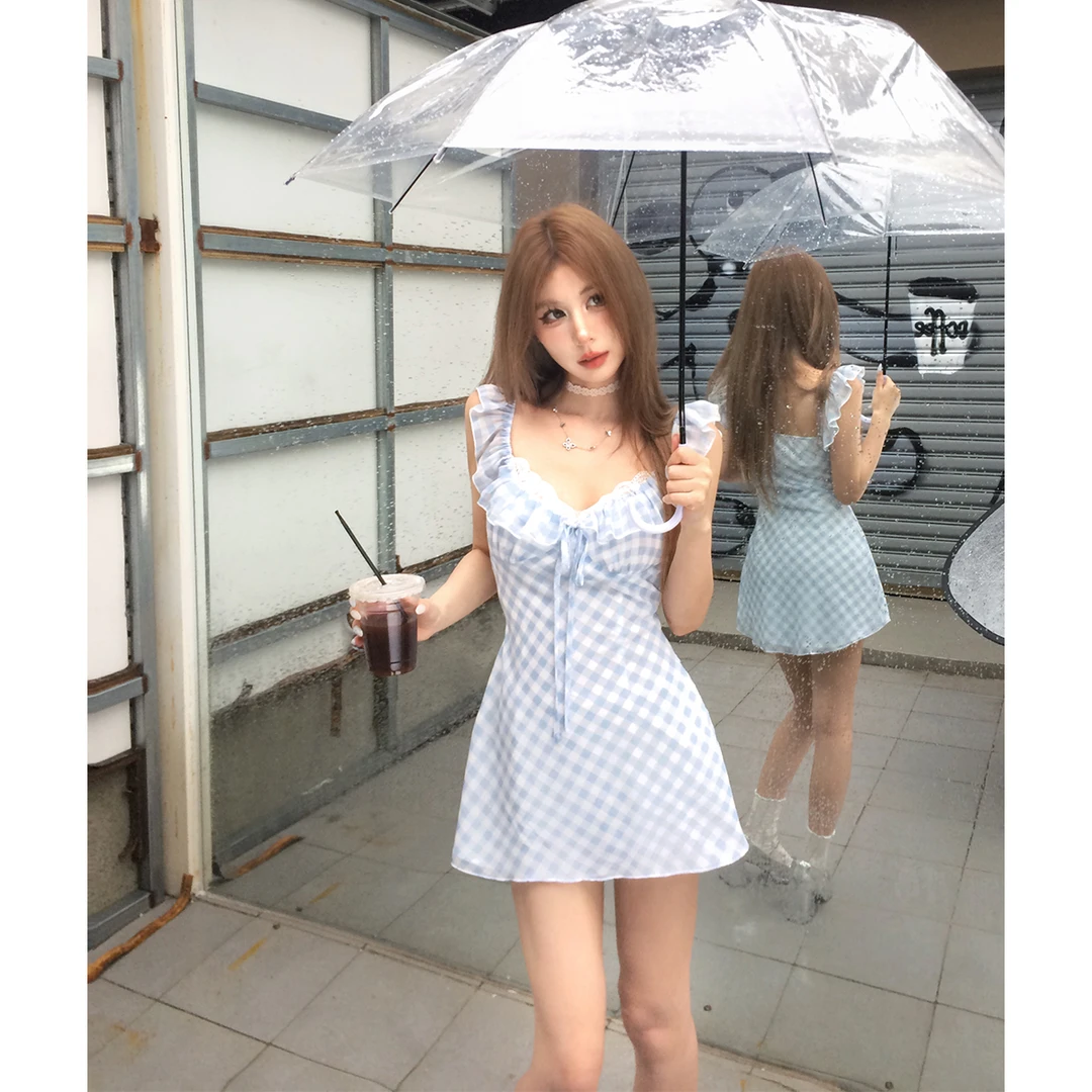 Mejiu蜜九【Mini清欢】无袖连衣裙氛围感短款裙子纯欲法式碎花