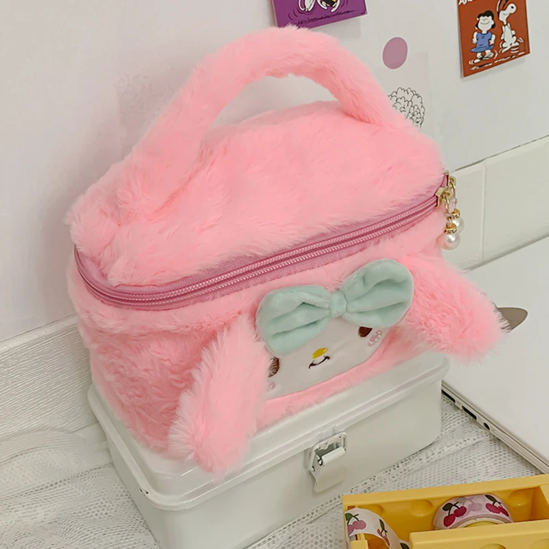 少女心可爱卡通三眼化妆包大容量化妆品收纳包盒便携手提式化妆箱