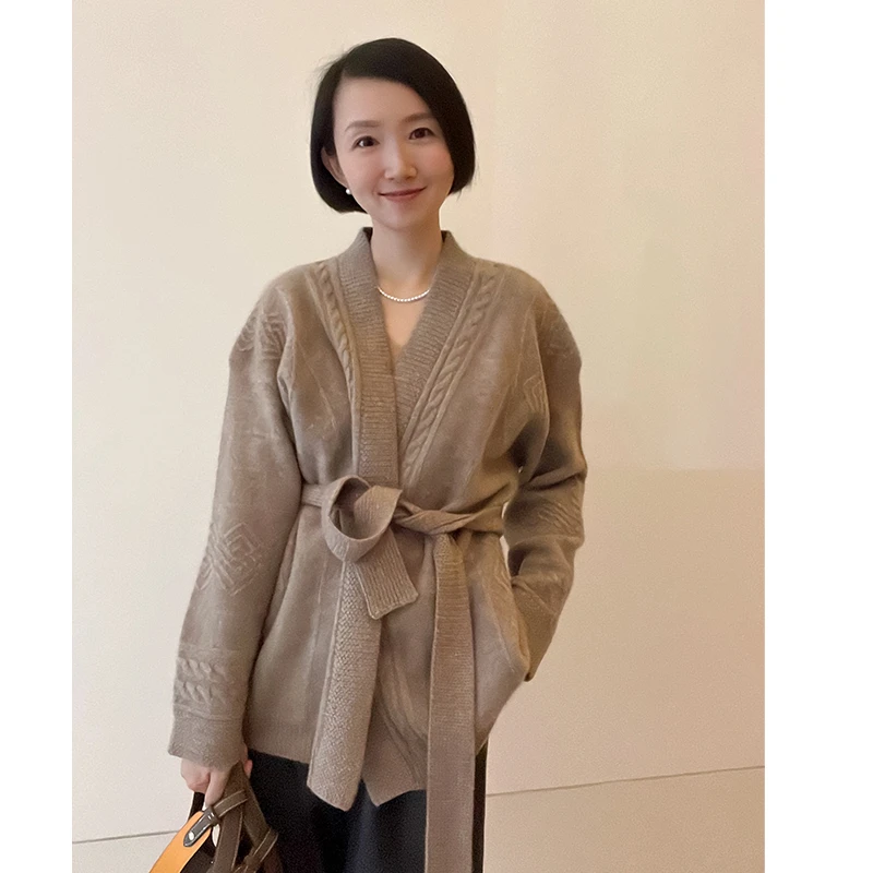 草原兴发重磅加厚中长款开衫