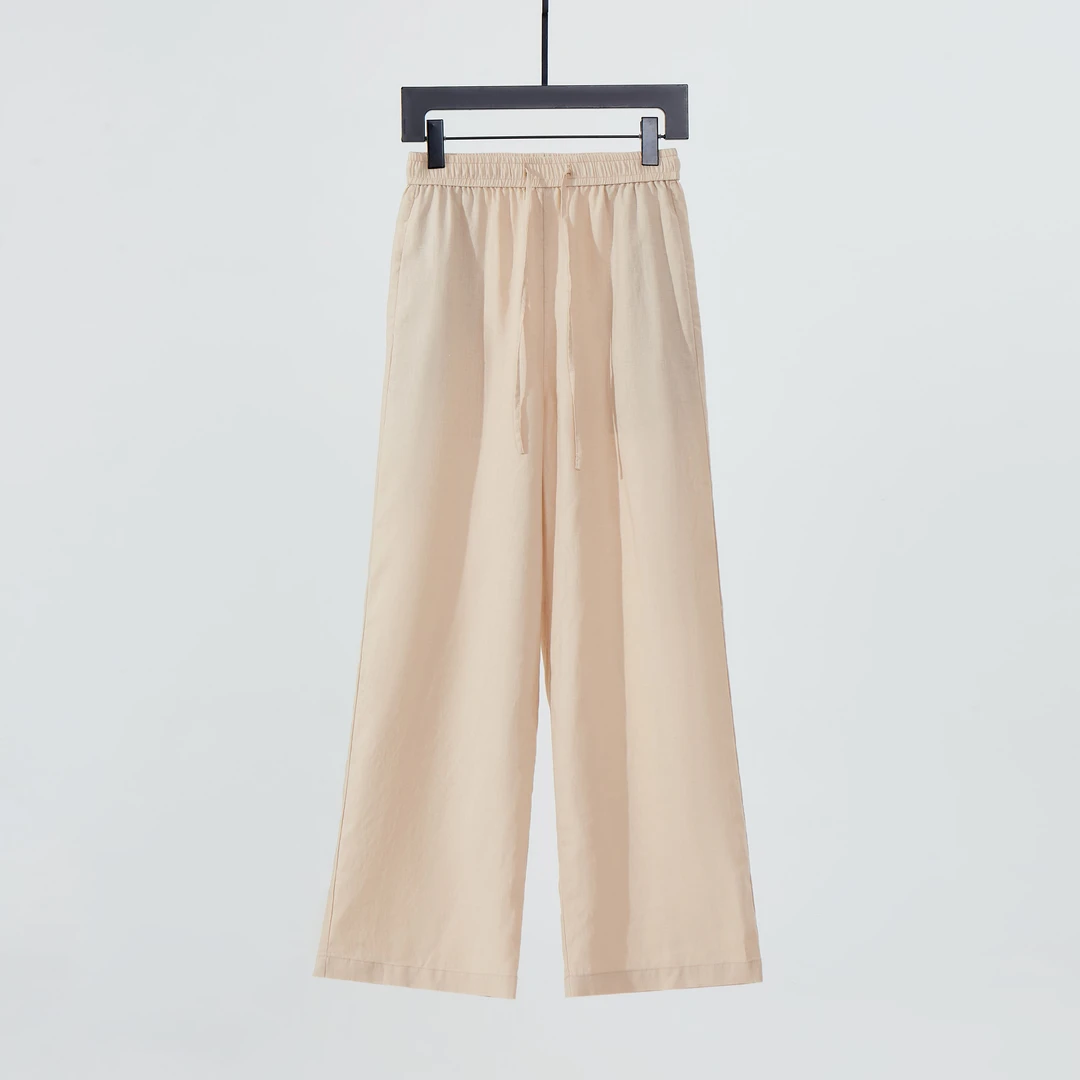 KARIGAM春夏季时尚休闲文艺复古宽松亚麻直筒裤通勤百搭女 0985