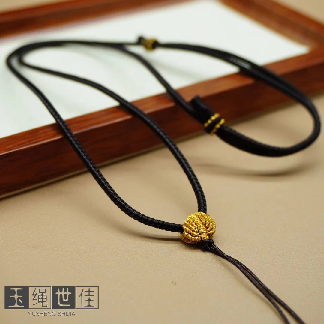 纯手工金叶子款简约设计项链绳挂件绳男女通用小宝宝佩戴款挂脖绳